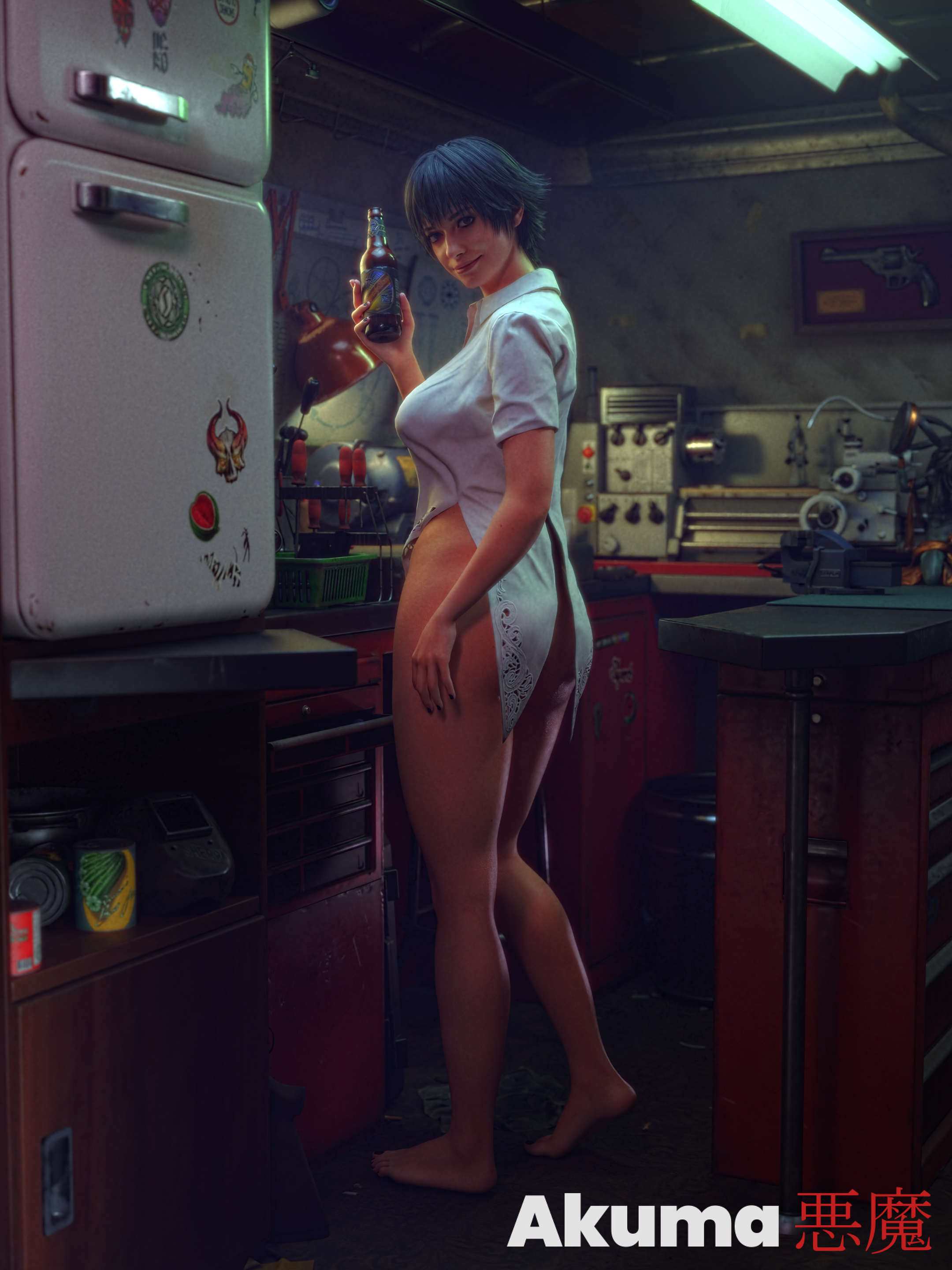 1girls, 3d, akuma4120, ass, devil may cry, devil may cry (series), female, female only, lady (devil may cry), solo, solo female