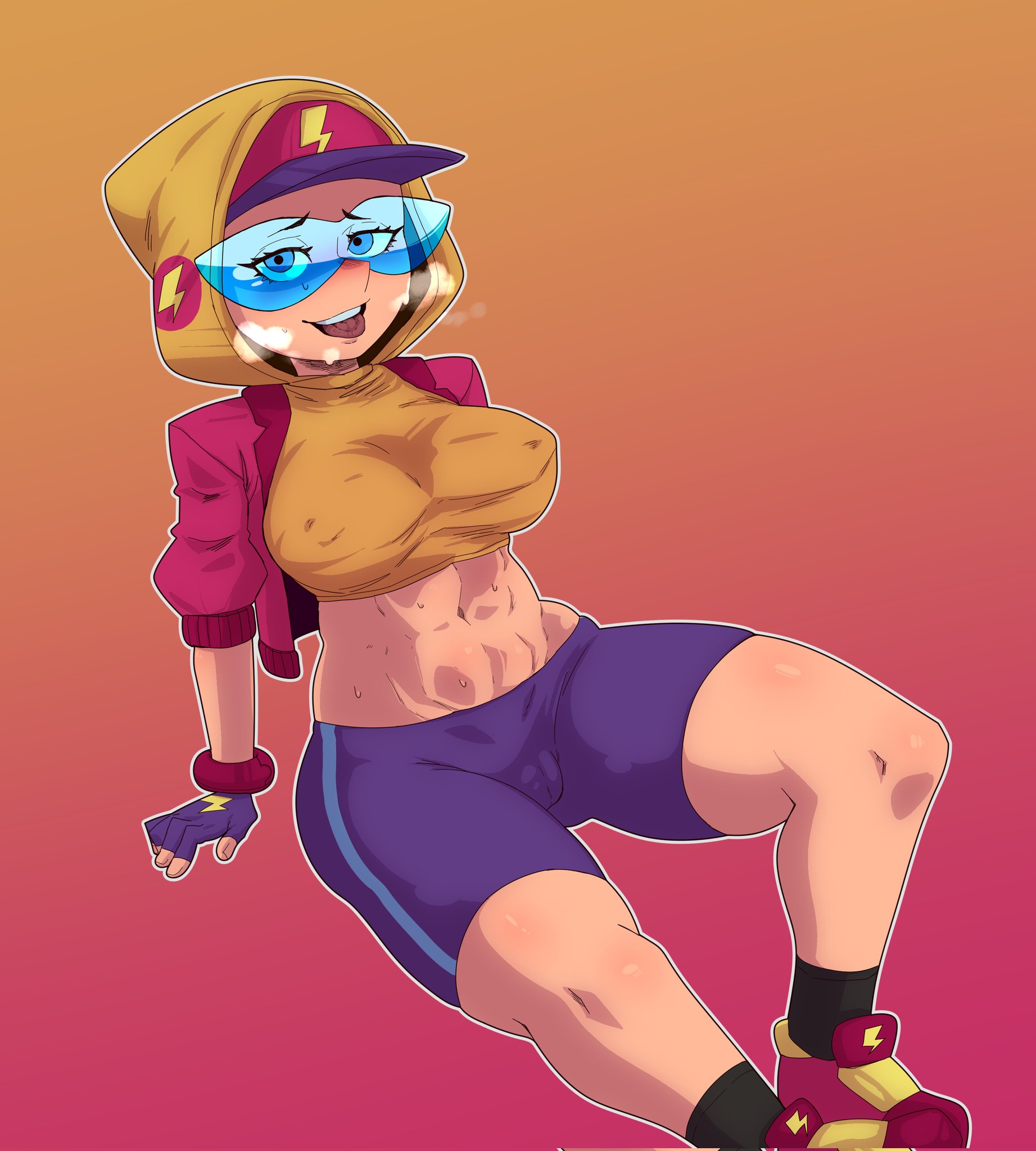 1girls, brawl stars, female, max (brawl stars), orange thejuice, streetwear max, supercell, tagme