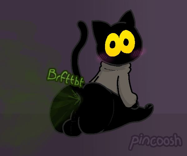 6:5 anthro anus ass backsack balls black_body blush blush_lines bottomless clothed clothing digital_media_(artwork) domestic_cat fart fart_cloud fart_fetish felid feline felis genitals google google_doodle gynomorph_(lore) looking_at_viewer magic_cat_academy male mammal momo_(google) perineum pincoosh raised_tail rear_view signature simple_background sitting solo sound_effects sweater sweater_only tail topwear topwear_only trans_(lore) trans_woman_(lore) vowelless vowelless_sound_effect wide_eyed yellow_sclera