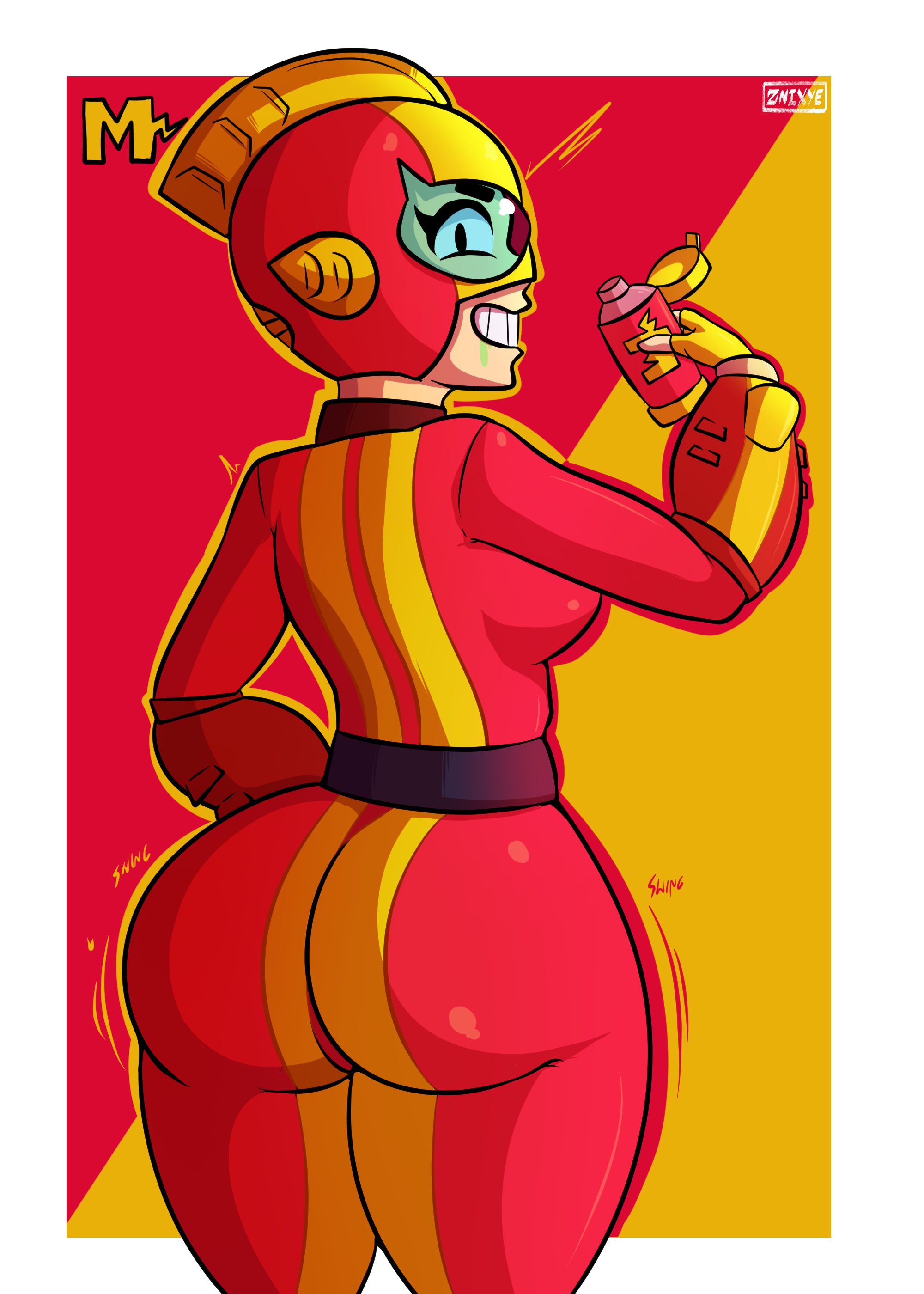 1girls, ass, big ass, brawl stars, female, max (brawl stars), supercell, tagme, znixye
