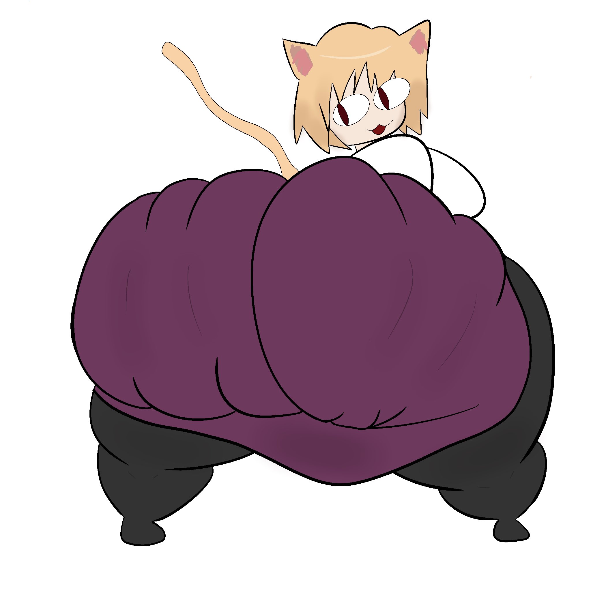 1girls, 2d, animal ears, anthro, anthro female, anthro only, ass, big ass, breasts, caked up, cat ears, cat girl, catgirl, curvydoodles, dress, fate (series), feline, female, female only, huge ass, large ass, neco-arc, shortstack, solo, solo female, tail, thick, thick ass, thick legs, thick thighs, white background