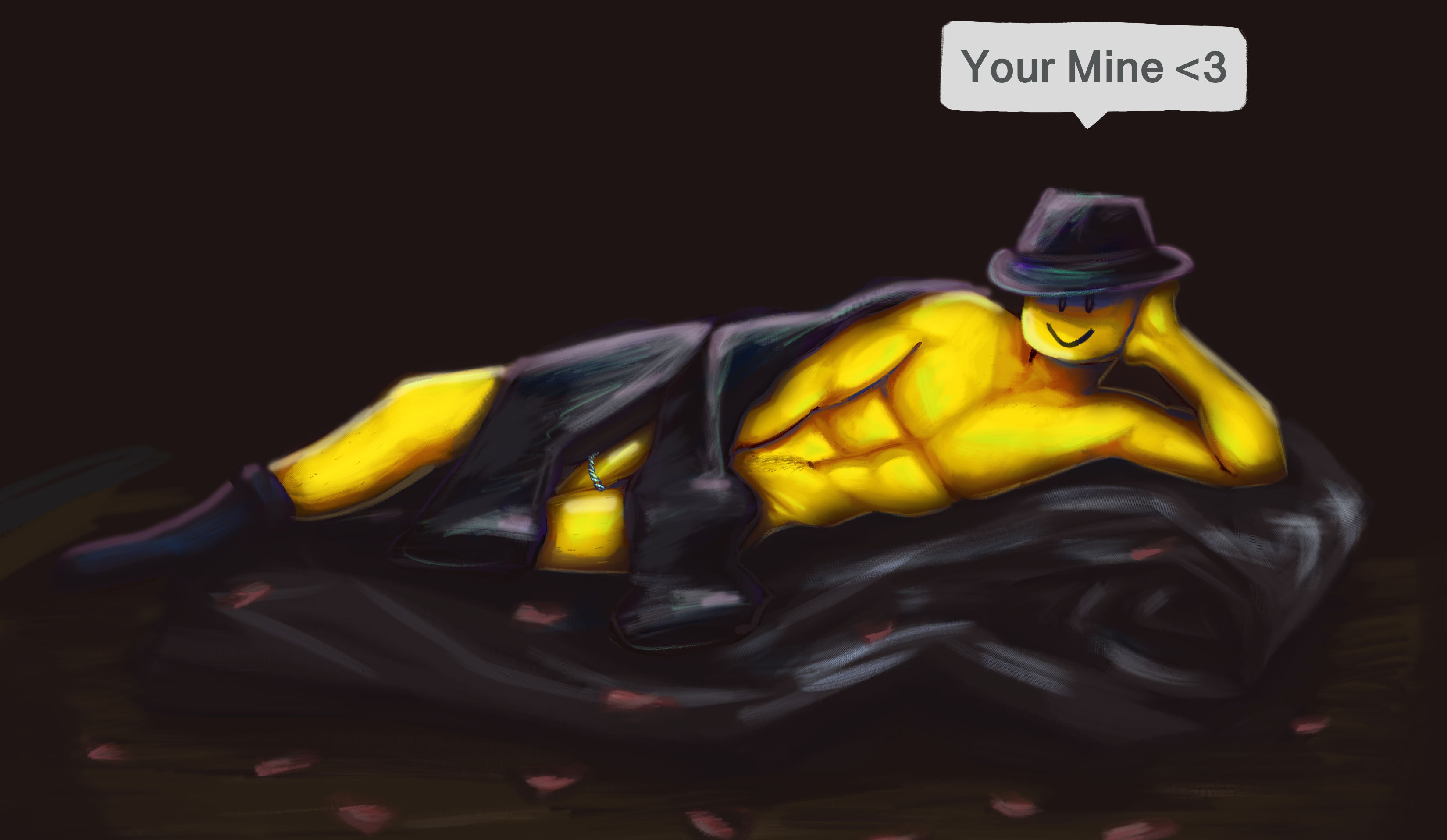 creamyleather, dream game, forsaken (roblox), mafia, mafioso (dream game), male, male only, naked male, roblox, roblox game, robloxian, romantic, self upload, smile, solo male, tagme, tagme (artist), text, topless