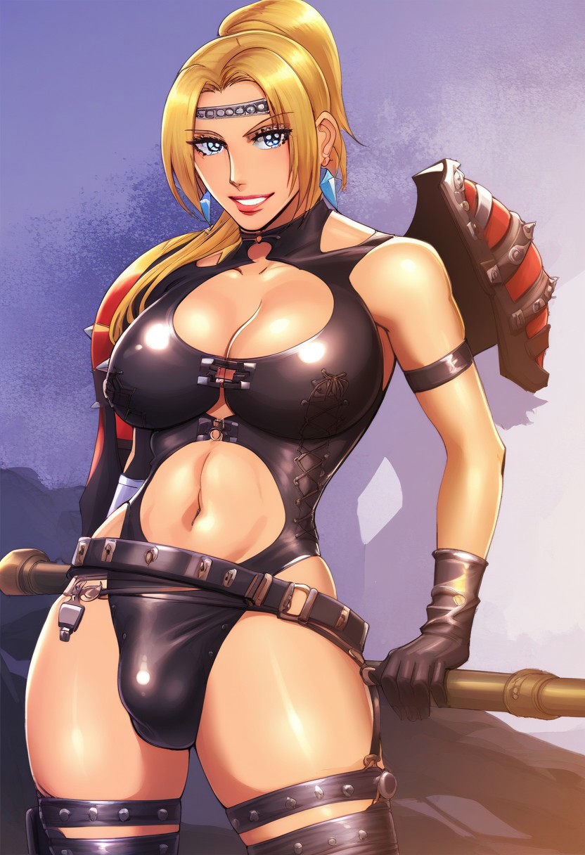 1futa 2d 2d_(artwork) abs ai_generated black_leather_leotard blonde_futa blonde_hair blonde_hair_blue_eyes blondshell blue_eyes bulge civitai cleavage cowboy_shot dead_or_alive dead_or_alive_5 dead_or_alive_6 diamond_earrings earrings futa_only futanari large_breasts leather_leotard leotard light-skinned_futanari light_skin looking_at_viewer midriff navel ninja_gaiden rachel_(ninja_gaiden) smile smiling smiling_at_viewer solo tagme video_game_character video_game_franchise white_female