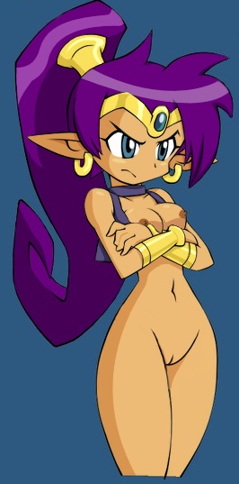 angry, big ears, color, crossed arms, earrings, female, female only, genie, nude, purple hair, shantae, shantae (character), sketch, smooth skin, solo, wayforward