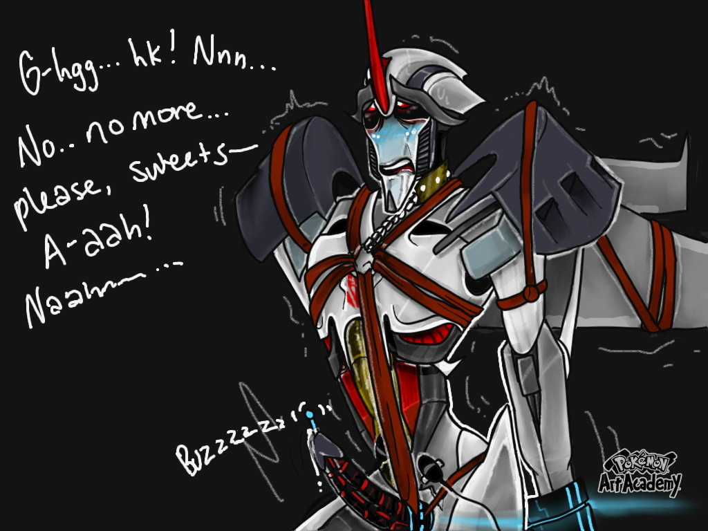 1boy begging black_background blush bondage cock_ring collar egg_vibrator eyes_rolling_back forced_orgasm male male_only mecha pokemon_art_academy red_eyes robot rope starscream submissive_male text tied_up tied_wings transformers transformers_prime urethral_insertion vibrator