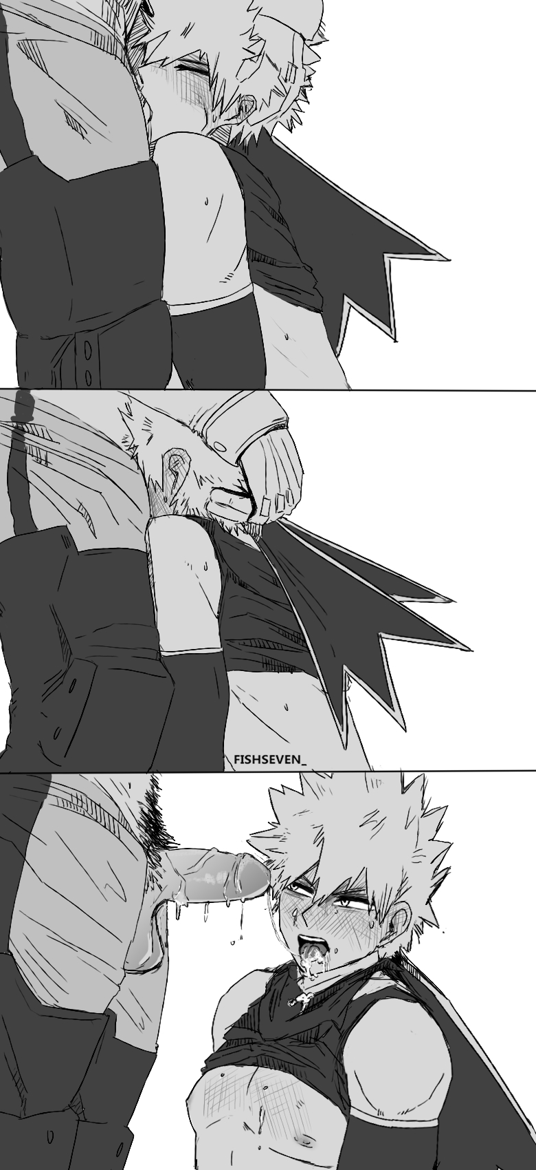 blowjob boku_no_hero_academia clothed clothed_sex clothing cum cum_in_mouth cum_in_tongue cum_inside deep_blowjob deepthroat deku digital_media_(artwork) dominant_male domination domination/submission face_fucking fellatio fishseven forced forced_oral gay gay_domination gay_sex hand_behind_head hand_on_head izuku_midoriya katsuki_bakugou male male/male male_penetrated male_penetrating male_penetrating_male monochrome mouth_full_of_cock my_hero_academia nipples open_mouth oral oral_penetration oral_sex orgasm orgasm_from_oral pecs pectorals penetration penis_in_mouth penis_out submissive submissive_male swallowing swallowing_cum swallowing_penis_while_deepthroat throat_fuck to tongue tongue_out tongue_out_blowjob