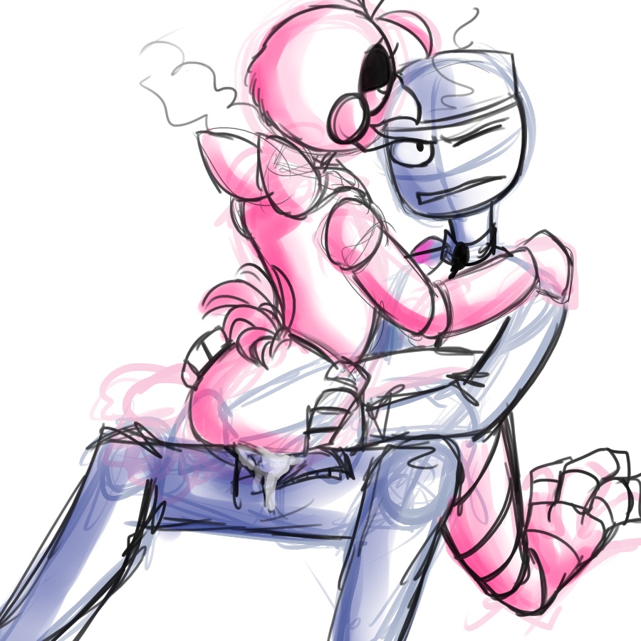 1boy 1girls cum cum_inside cumming five_nights_at_freddy's five_nights_at_freddy's_2 rebornica sex sketch toy_chica_(fnaf)