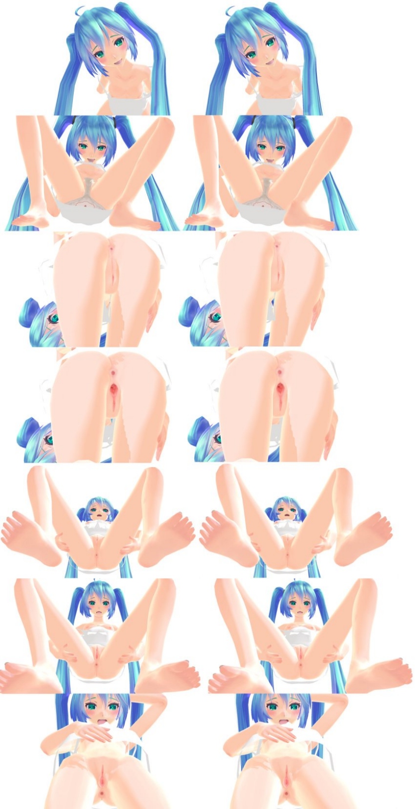 armpits breasts female hatsune_miku long_hair nipples twintails underwear