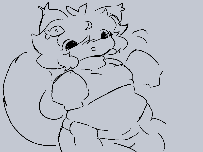 animated animated anthro belly_rub big_breasts breasts busty busty_boy calico_cat chubby chubby_male domestic_cat fat_boy fat_male femboy furry male male_with_breasts minnow_(character) rubbing rubbing_belly