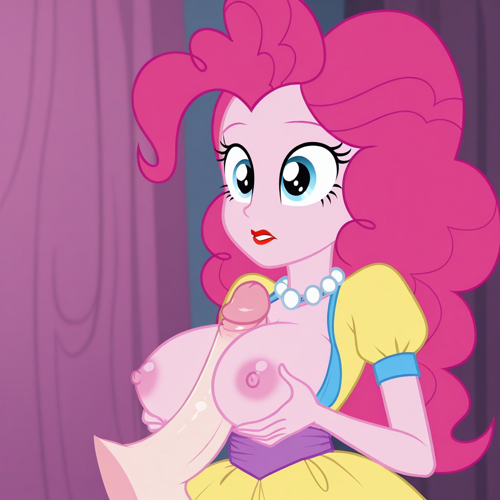 accurate_art_style aerolae ai_generated big_breasts blue_eyes breasts civitai discovery_family dress equestria_girls exposed_breasts female floating_penis hasbro my_little_pony nipples nude paizumaster69 paizuri paizuri_lead_by_female penis_between_breasts pink_hair pink_skin pinkie_pie_(eg) pinkie_pie_(mlp) red_lipstick