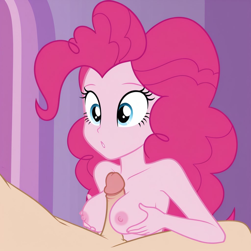 accurate_art_style aerolae ai_generated blue_eyes breasts civitai equestria_girls exposed_breasts my_little_pony nipples nude paizuri penis_between_breasts pink_hair pink_skin pinkie_pie_(eg) pinkie_pie_(mlp) pov pov_paizuri