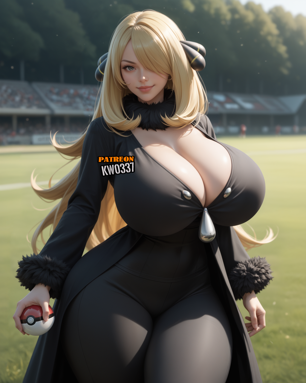 1female 1girls ai_generated big_breasts female_only kw0337 pokemon solo solo_female