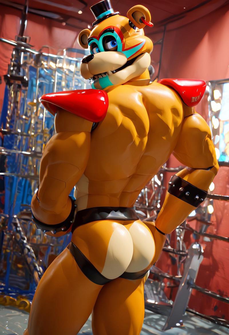 ai_generated anthro ass biceps five_nights_at_freddy's:_security_breach furry gay glamrock_freddy_(fnaf) jockstrap jockstrap_only male male_only muscular muscular_male toned_body toned_male twall97