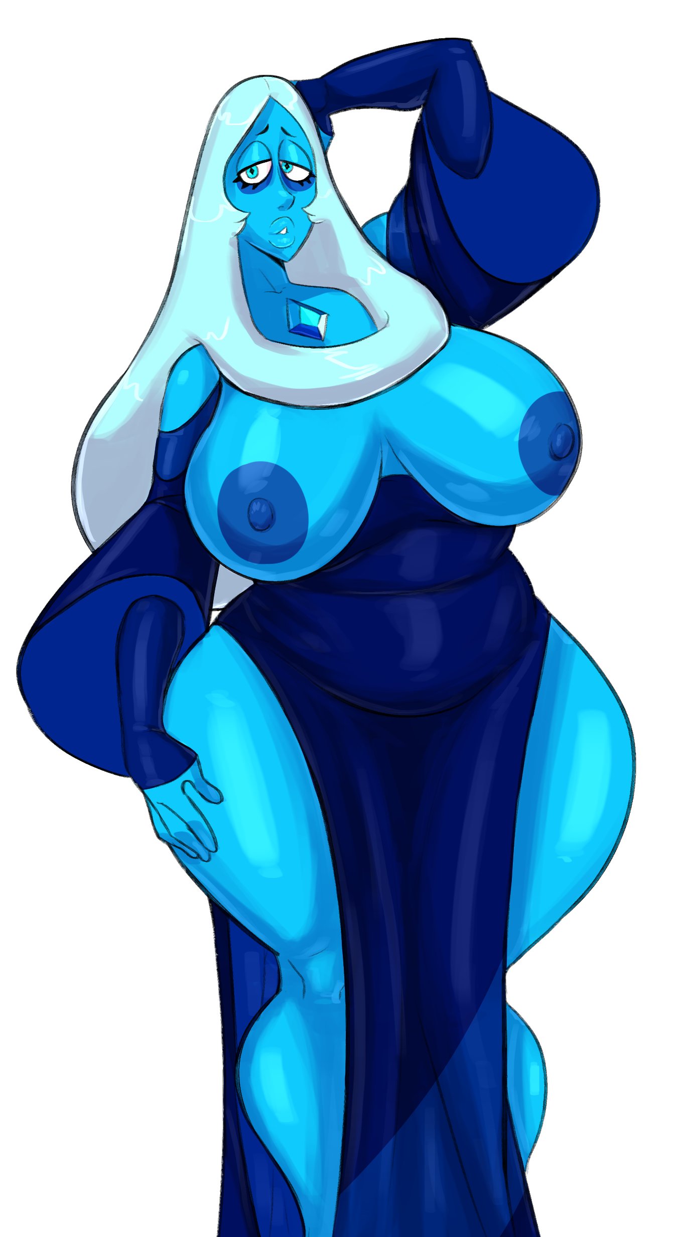 1girls big_areola big_breasts big_nipples blue_diamond_(steven_universe) blue_eyes blue_hair blue_nipples blue_skin breasts cartoon_network dark_nipples diamond_authority erect_nipples gem_(species) guillion_(toshkarts) guillynsfw huge_ass huge_boobs huge_breasts lips nipples solo steven_universe thick_thighs wide_hips