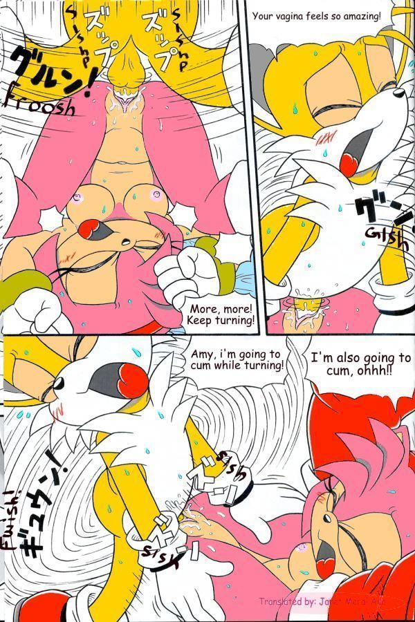 amy_rose anthro breasts canine comic cum dialog duo english_text female flying fox fur furry hedgehog insertion interspecies karate_akabon male mammal miles_tails_prower multi_tail nipples nude penetration penis piledriver_position pink_fur pussy sega sex sonic_(series) spinning_tail straight tan_fur text vaginal_insertion vaginal_penetration