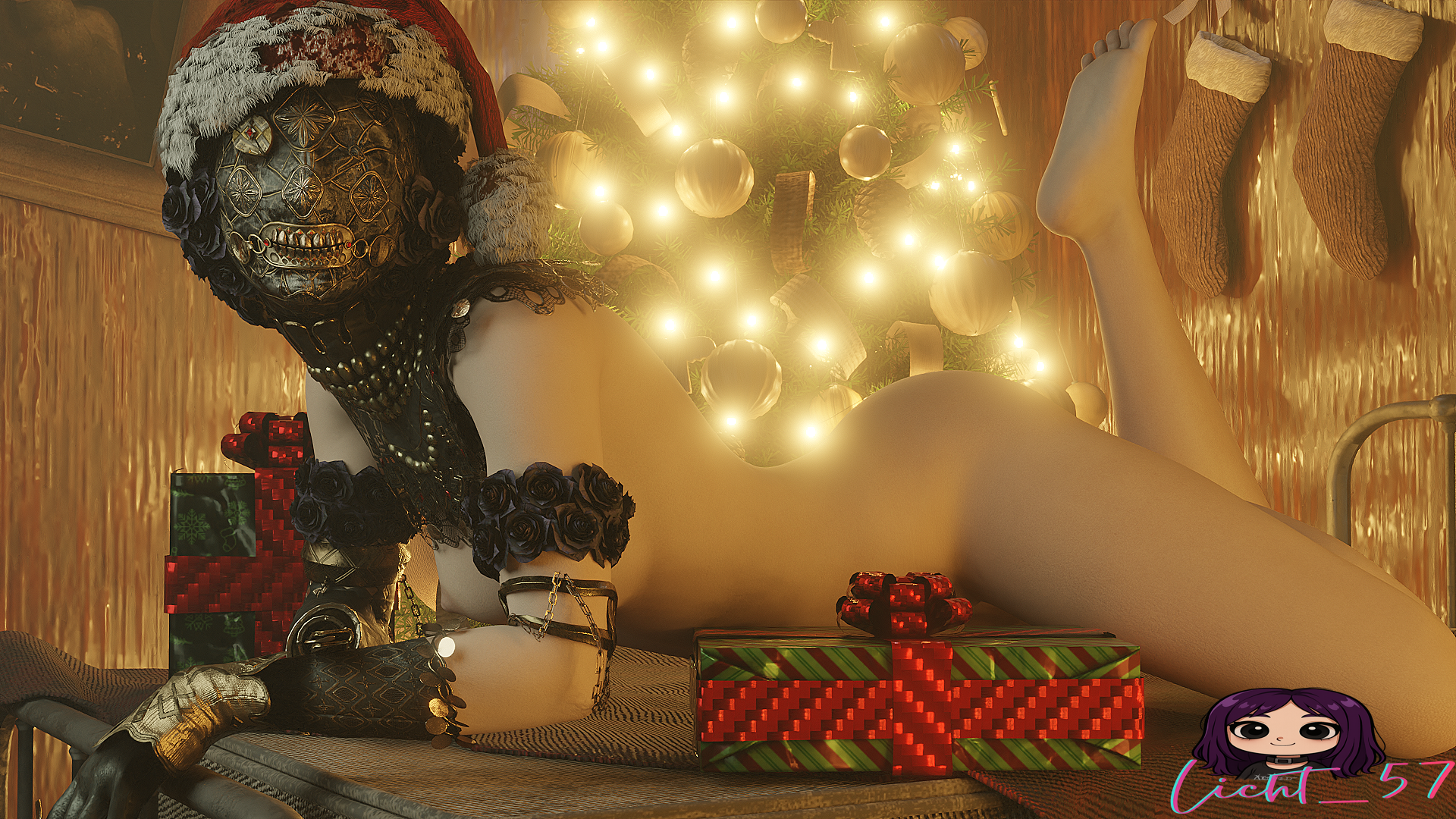 1girls, ass, breasts, christmas, female, female only, holidays, licht 57, liliya bogomolova, looking at viewer, outlast, outlast trials, tagme, thighs