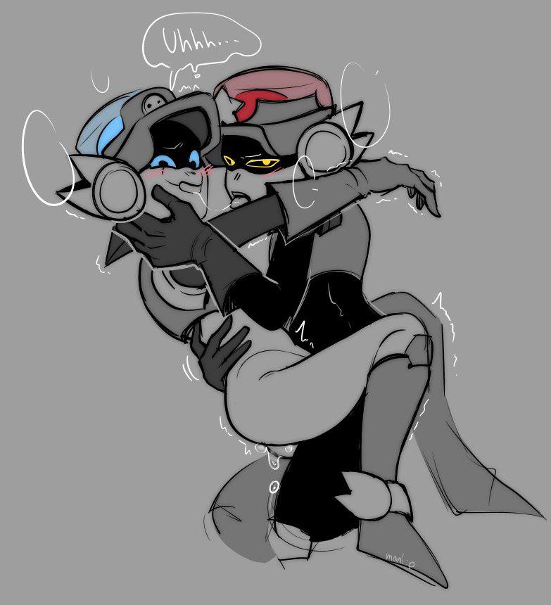 blue eyes, brawl stars, cuntboy, cuntboy penetrated, cuntboy/male, gray background, impaled, in arms, incest, kissing, larry (brawl stars), lawrie (brawl stars), male on cuntboy, male penetrating cuntboy, on lap, twincest, yellow eyes