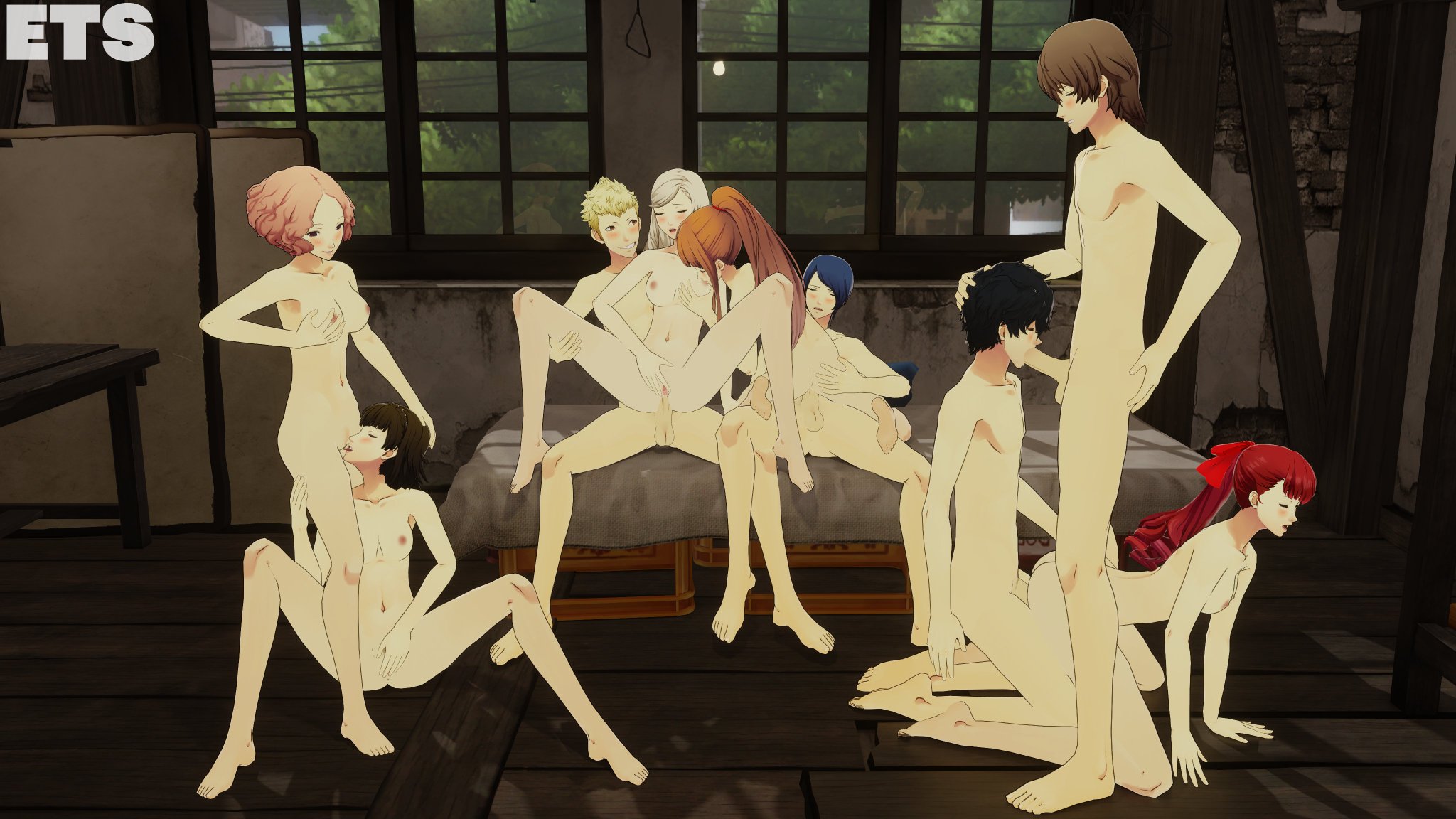 3d, accurate art style, ann takamaki, bedroom, bedroom sex, bisexual, bisexual female, bisexual male, black hair, blonde hair, blowjob, blue hair, blushing, brown eyes, brown hair, doggy position, doggy style, doggy style position, doggy style sex, doggystyle, doggystyle position, eulathighstraps, eyes closed, female, female supporting yaoi, fingering, fingering pussy, fingering self, fingering self during oral, full nelson, goro akechi, group, hand on ass, hand on breast, hand on head, hands on legs, haru okumura, human, licking pussy, looking at partner, makoto niijima, male, medium breasts, mouth open, on ass, on knees, oral, orange hair, orgy, pale skin, persona, persona 5, phantom thieves, pubic hair, red hair, red ribbon, red ribbon in hair, ren amamiya, ryuji sakamoto, sakura futaba, small breasts, sucking breast, sucking cock, sucking dick, sucking penis, sumire yoshizawa, team, vaginal, vaginal penetration, vaginal sex, yaoi, yuri, yusuke kitagawa