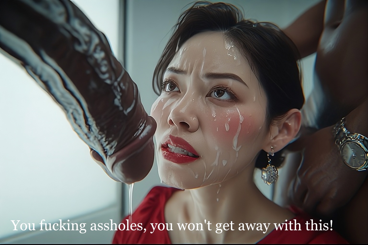 2026, about to be fucked, about to be raped, about to be violated, about to have sex, about to pound the fuck outta em, about to suck, ai art, ai assisted, ai generated, angry, angry blowjob, angry expression, angry eyes, angry face, angry fellatio, angry female, angry sub, big dick, big penis, bitch in heat, black hair, black on asian, blowbang, blowjob face, body fluids, bully's little toy, bullying, business attire, business woman, cock whore, cock worship, coerced oral, coerced submission, coercion, cum, cum in mouth, cum on body, cum on face, cum on hair, dark skin, dark-skinned male, desire, dick on face, dick on head, eyelashes, eyeliner, family, femsub, hair in bun, imminent fellatio, imminent oral, imminent rape, imminent sex, imminent threesome, immorality, insulting, insulting partner, interracial, interracial sex, light skin, light-skinned female, lipstick, long hair female, lustful eyes, lustful gaze, makeup, male pov, mascara, massive penis, mature female, mmf threesome, mom, mother, mother and son's friend, ntr, office worker, older female, on her knees, pained expression, pained look, penis, penis against face, penis awe, penis out, put in place, rape, red dress, red lips, red lipstick, resistance is futile, resisting, sacrifice, secretly horny, secretly loves it, secretly wants it, slutty female, submissive, submissive female, submissive pose, sweat, sweating, taboo, text, threat, threatening, threatening words, turned on, turned submissive, verbal abuse, worship play, worshiping