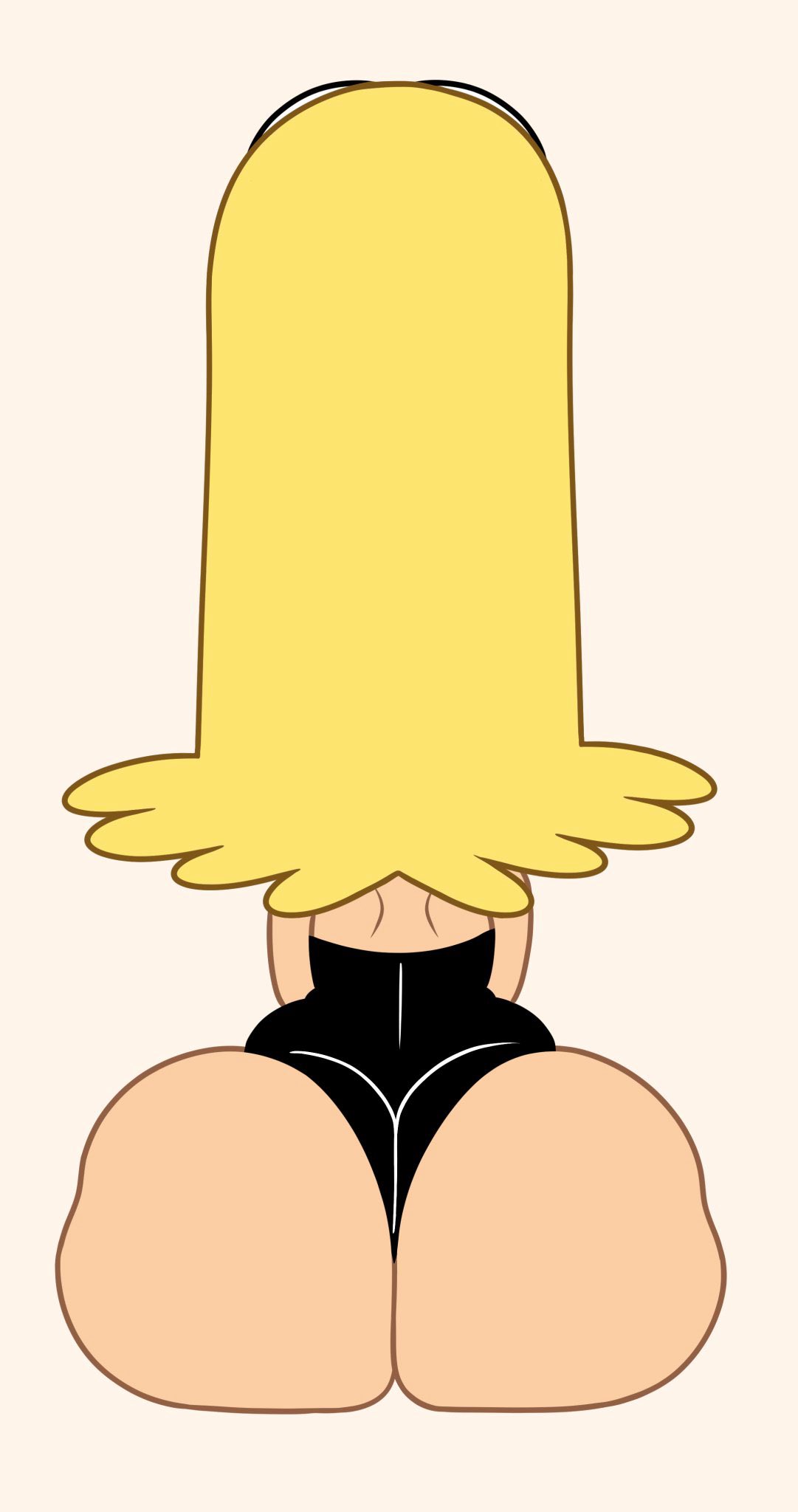 artkunissleepy ass ass_cleavage ass_focus big_butt blonde_hair bubble_butt dress fat_ass female leni_loud long_hair sitting solo the_loud_house tight_clothing tight_dress viewed_from_behind voluptuous