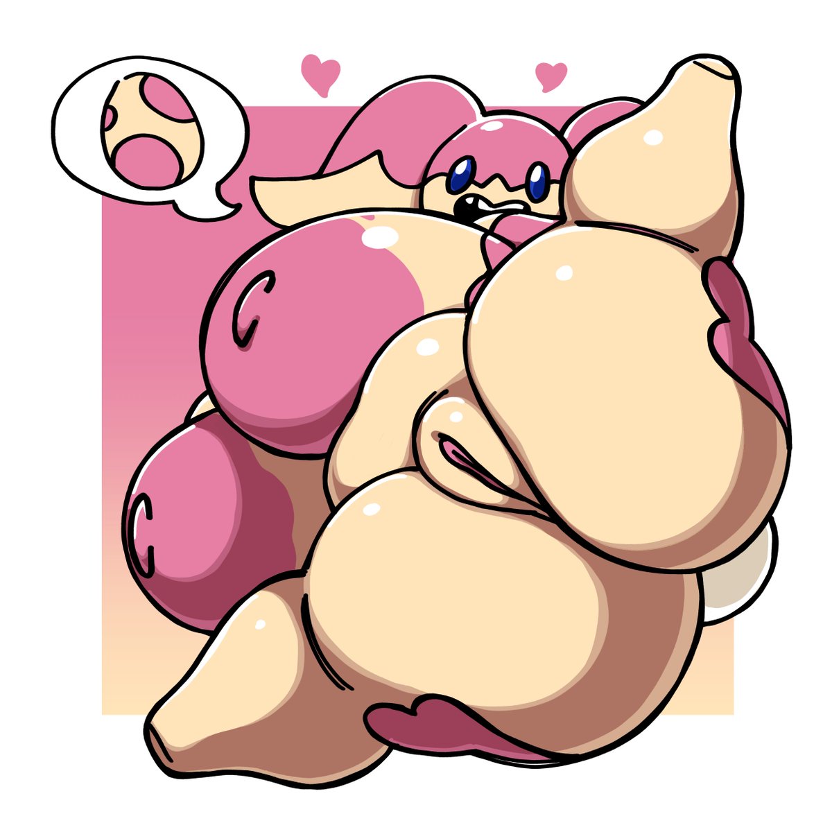 anthro areola ass audino big_areola big_breasts big_butt blue_eyes breasts egg female generation_5_pokemon genitals heart_symbol hi_res huge_areola huge_breasts huge_butt huge_thighs looking_at_viewer nintendo nipples nsfwoaf nude open_mouth pink_areola pink_nipples pokemon pokemon_(species) pussy solo speech_bubble tan_body thick_thighs