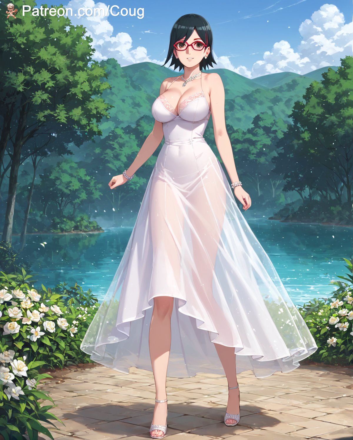 1girls, ai generated, big breasts, boruto: naruto next generations, breasts, cougwe, female, naruto, naruto (series), sarada uchiha, stable diffusion