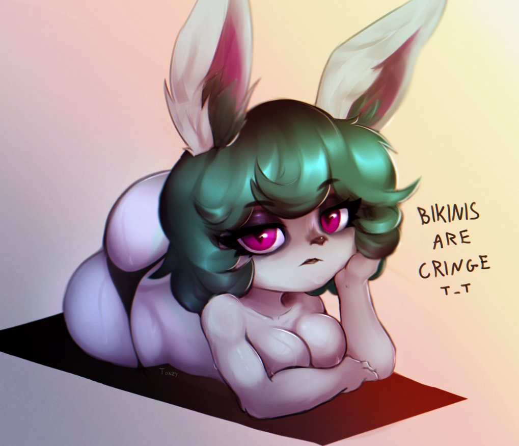 bunny bunny_ears bunny_girl green_hair lagomorph league_of_legends monster_girl rabbit_ears rabbit_girl riot_games shortstack tonzy vex_(league_of_legends) yordle