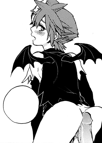 anal ass costume gay halloween halloween_costume kingdom_hearts male monochrome penis riku sora trap yaoi