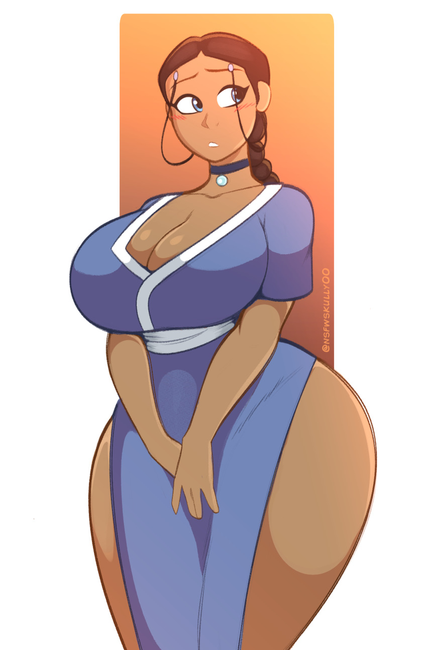 1girls artist_name avatar_legends avatar_the_last_airbender breasts_bigger_than_head female hips_wider_than_shoulders katara nickelodeon nicktoons thick_thighs water_tribe wide_hips zetaskully