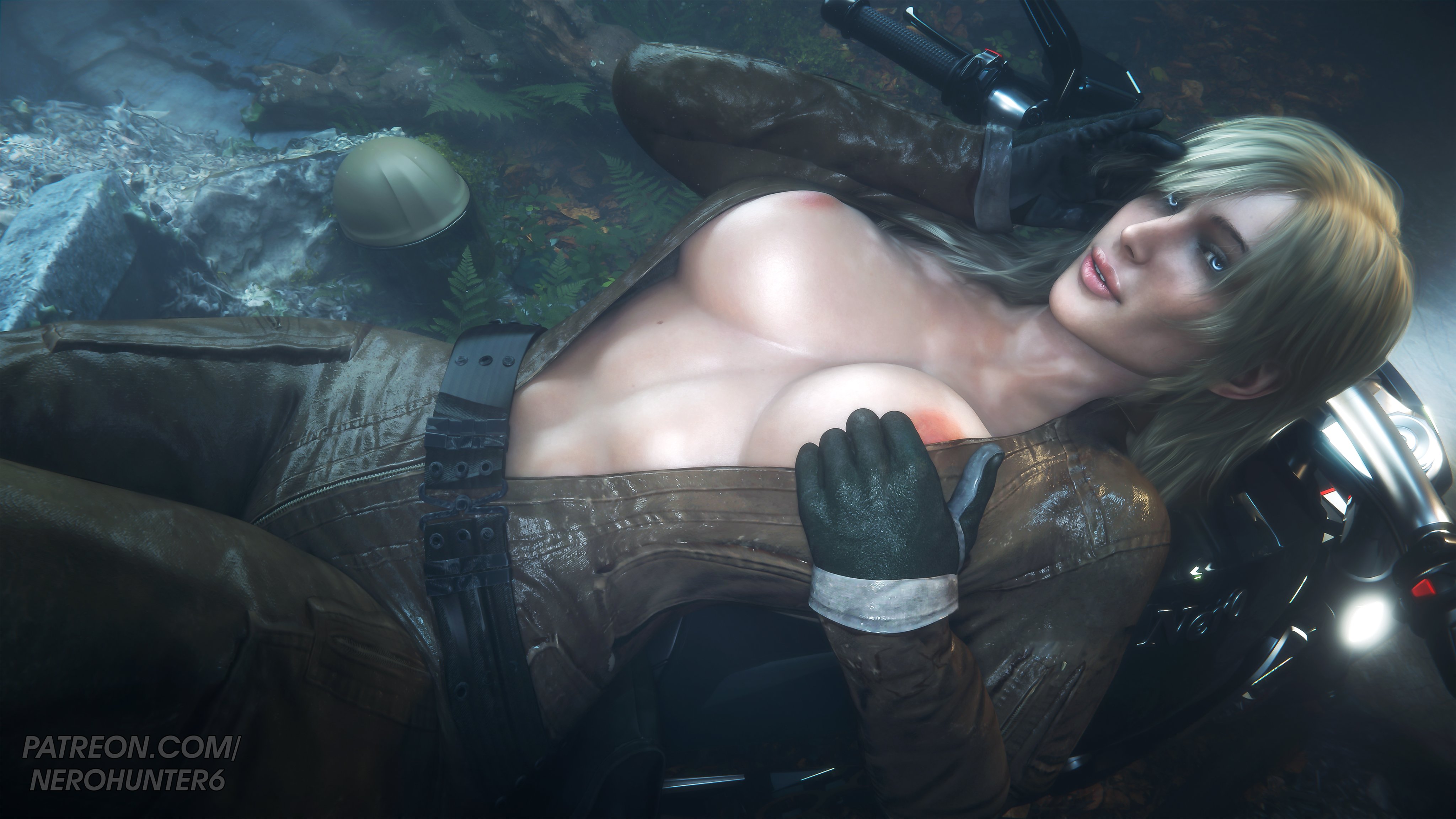 1girls, 3d, big breasts, blonde hair, breasts, eva (metal gear solid), female, female only, huge breasts, konami, metal gear solid, metal gear solid 3, metal gear solid delta, nerohunter6, nipples, solo