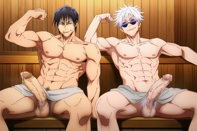 ai generated, jujutsu kaisen, male, satoru gojo, tagme, toji fushiguro, yaoi