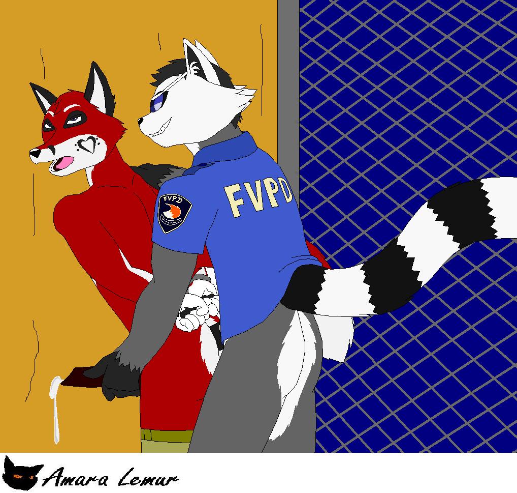 amara_lemur anal anal_sex anthro bondage bound canine drunk eyewear forced fox fur furry furry_only gay handcuffs handjob lemur male mammal no_humans penetration police police_uniform primate rape ringtailed_lemur sunglasses uniform