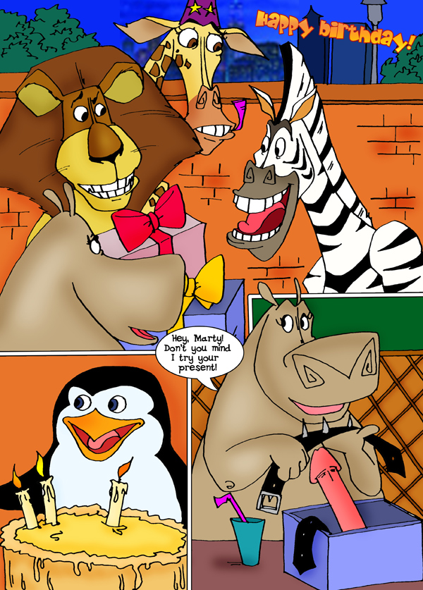 alakay_alex comic dreamworks furry furry_only gloria_the_hippopotamus madagascar_(series) marty_the_zebra melman_mankiewicz_iii skipper tagme