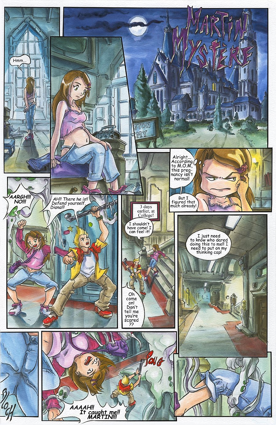 brown_hair color comic dialogue diana_lombard english_text female forced interspecies m.o.m. martin_mystery martin_mystery_(character) mother passage text translated