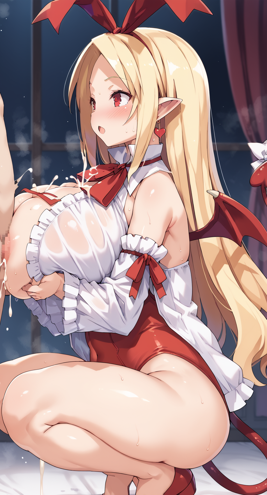 ai_generated alternate_breast_size areola areolae big_areola big_areolae big_breasts big_nipples bimbo blonde_hair breasts cum cum_between_breasts cum_on_breasts demon_girl disgaea flonne gigantic_breasts huge_areola huge_areolae huge_breasts huge_nipples large_areolae large_breasts large_nipples long_hair mak5555 nipples paizuri penis