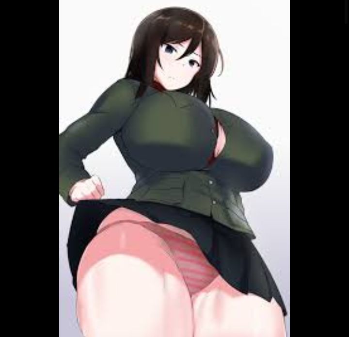 anime_girl army_uniform massive_breasts nonna_(girls_und_panzer) panties underskirt