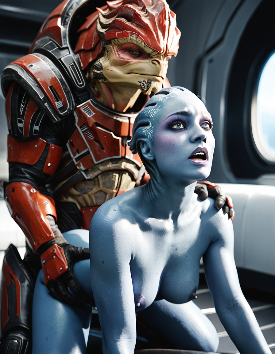 ai_generated alien asari bioware doggy_style krogan liara_t'soni mass_effect orgasm rtxfus small_breasts