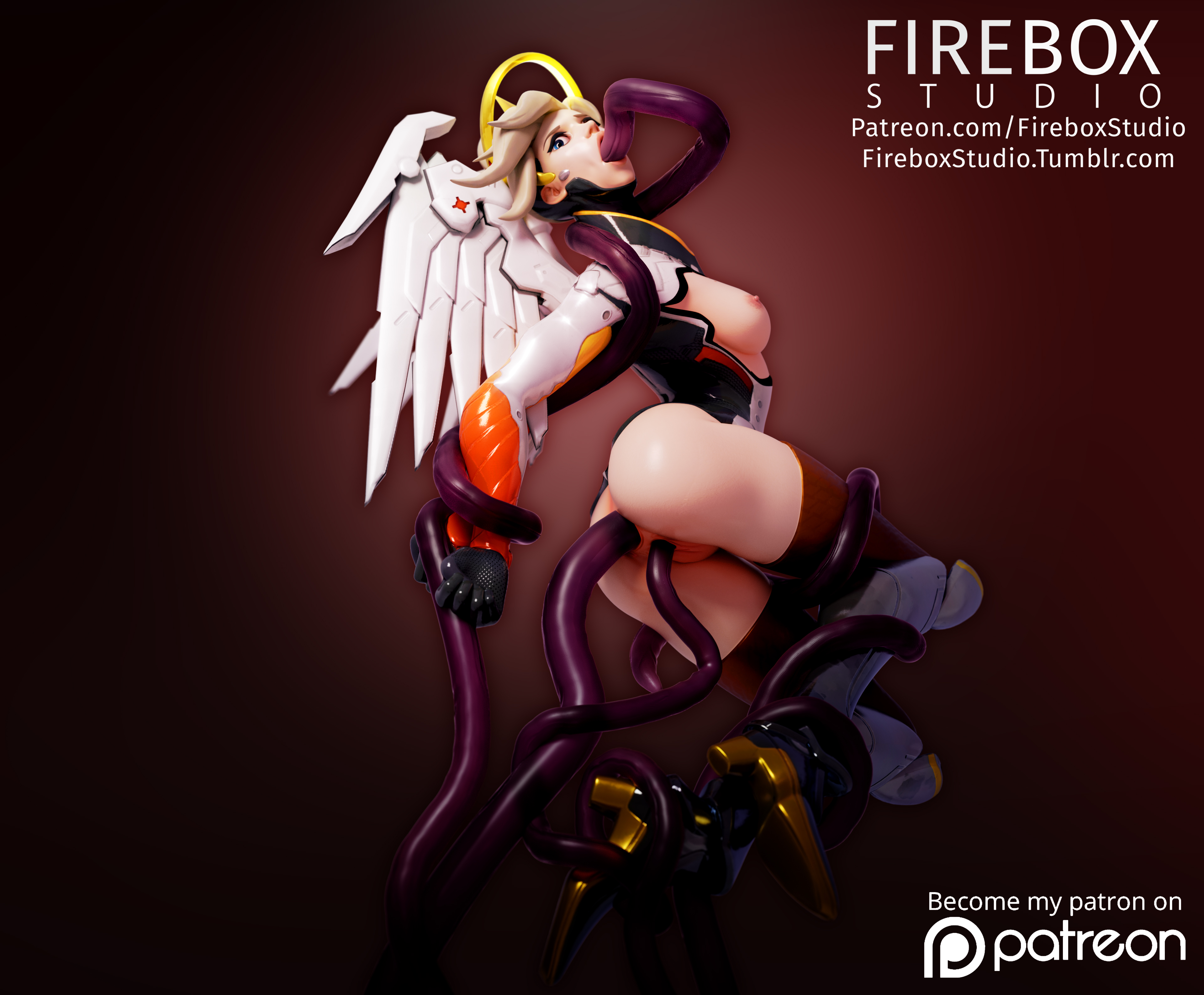3d, anal, anal insertion, anal penetration, anal sex, angela ziegler, blender, blizzard entertainment, blue eyes, bondage, breasts, clothed sex, clothes, fellatio, female, fireboxstudio, mercy, monster, nipples, oral, overwatch, patreon username, penetration, pussy, rape, restrained, scared, sex, stockings, suspended, tentacle, triple penetration, tumblr username, vaginal penetration