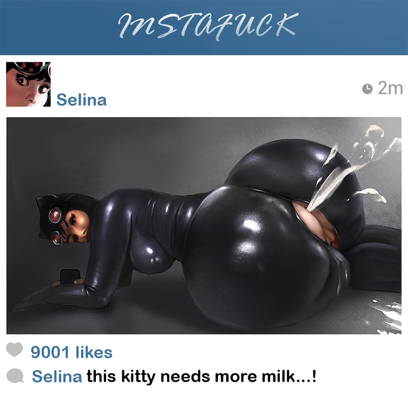 1girls after_sex all_fours anal anus aroused ass batman_(series) black_latex bodysuit breasts catwoman creampie crotchless cum cum_fart cum_in_ass cum_inside dat_ass dc_comics excited female female_only goggles horny horny_female huge_ass instagram kaihlan latex latex_bodysuit latex_clothing latex_suit looking_back mask parody pussy selfie selina_kyle sexual_excitement shiny_suit skin_tight social_media solo straight_hair tight_clothes