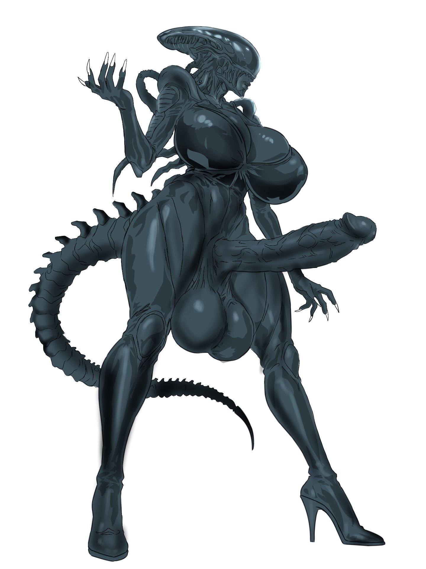 1futa, alien, alien (franchise), alien futa, balls, big balls, big breasts, big head, big penis, breasts, busty, cleavage, clothed, curves, curvy, dick, dickgirl, futa only, futa xenomorph, futanari, heels, high heels, huge balls, huge breasts, huge cock, intersex, large balls, large breasts, large penis, massive penis, penis, shihouinsutara, tagme, tail, white nails, xenomorph