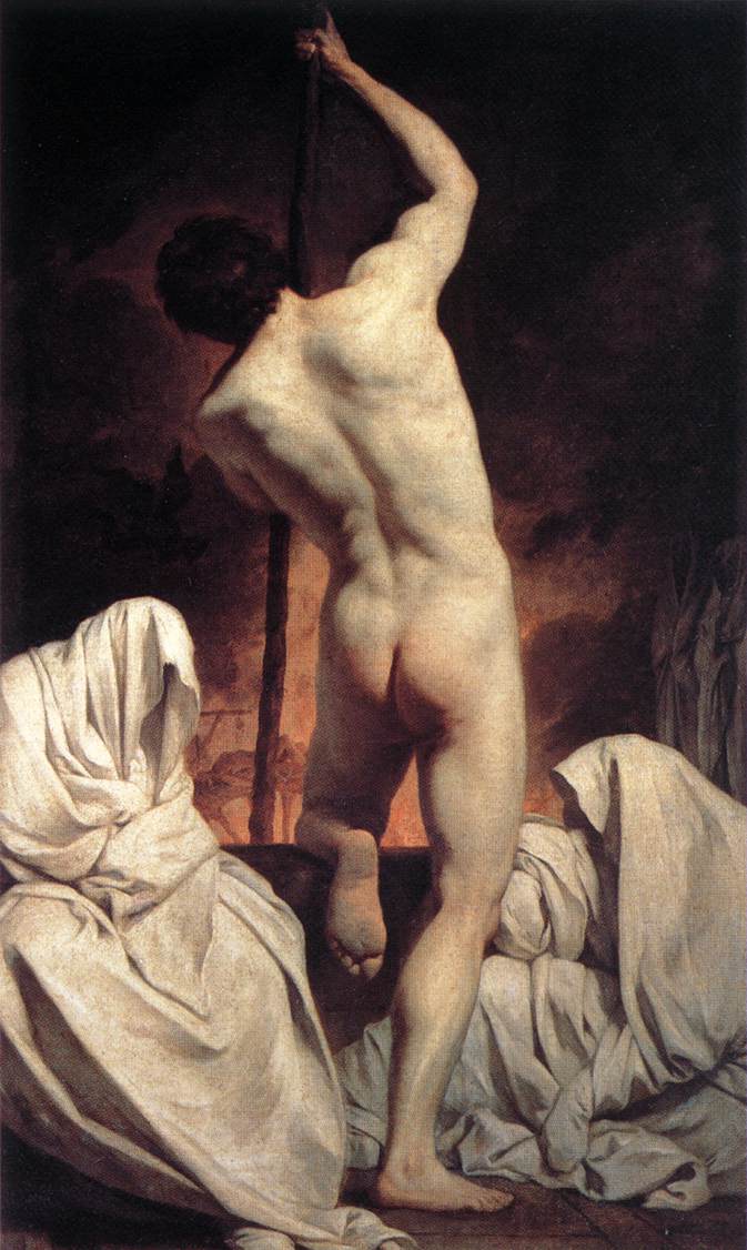 ass boat charon fine_art greek_mythology male male_only nude painting_(artwork) pierre_hubert_subleyras solo straight_hair tartarus traditional_art