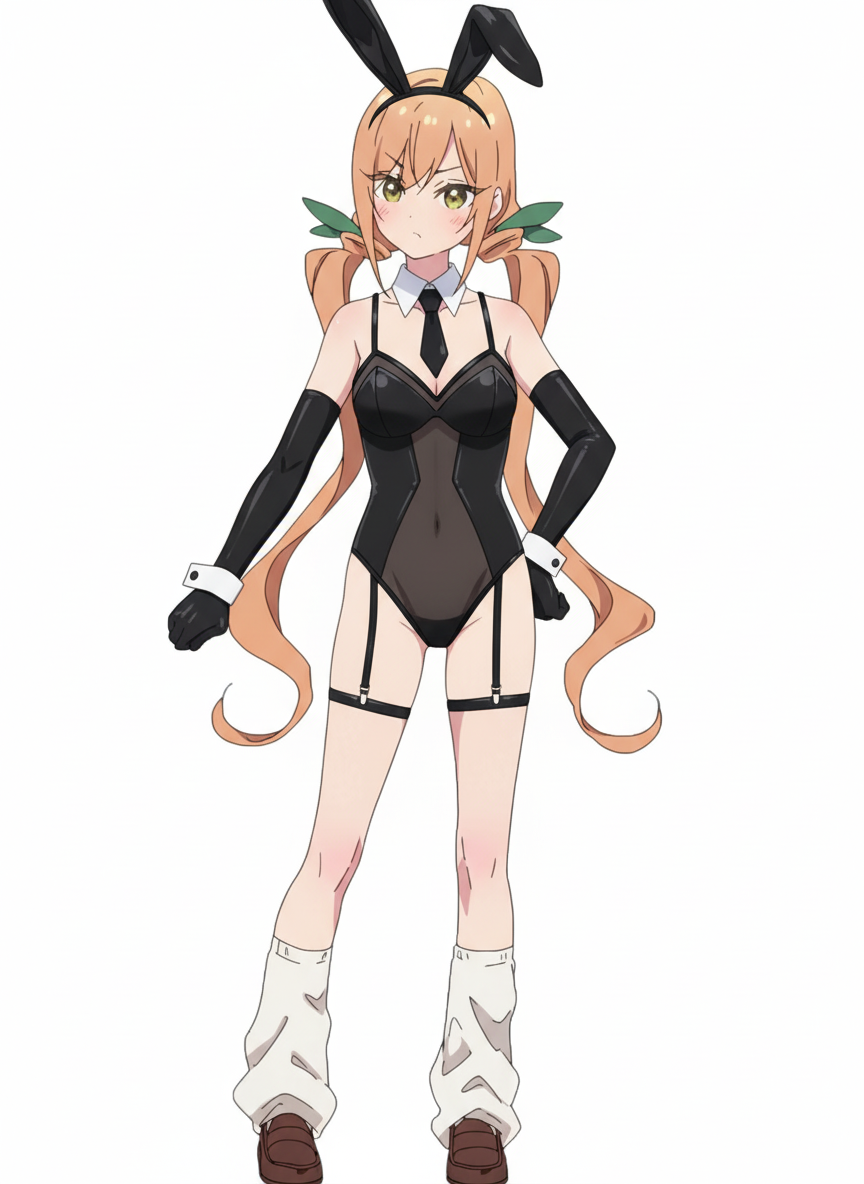 bunny ears, bunny girl, bunnysuit, female, inda karane, kimi no koto ga dai dai dai dai daisuki na 100-nin no kanojo, yellow eyes, yellow hair