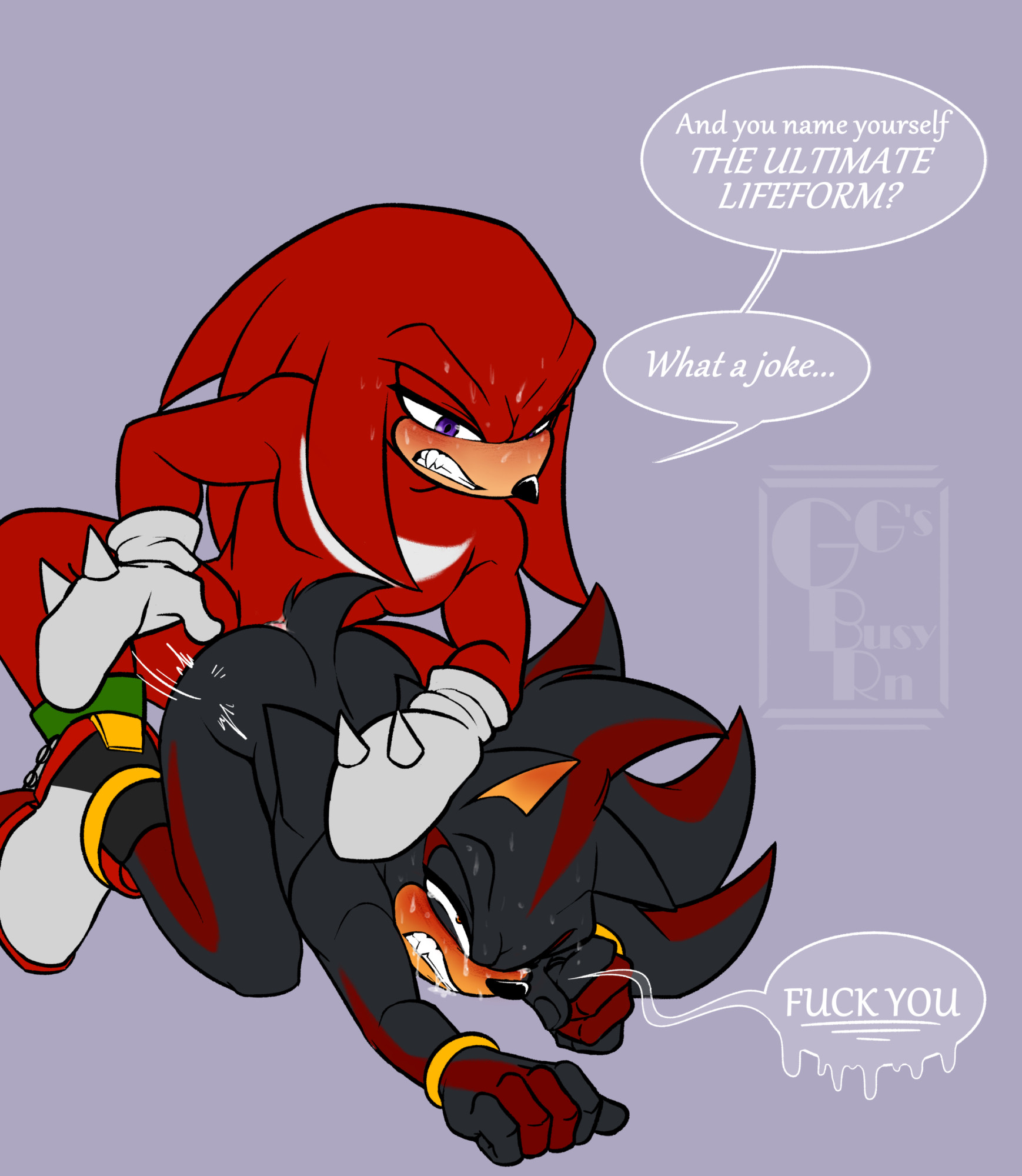 furry, gay, gay sex, ggs busyrn, knuckles the echidna, male, sega, shadow the hedgehog, sonic (series), sonic the hedgehog (series)