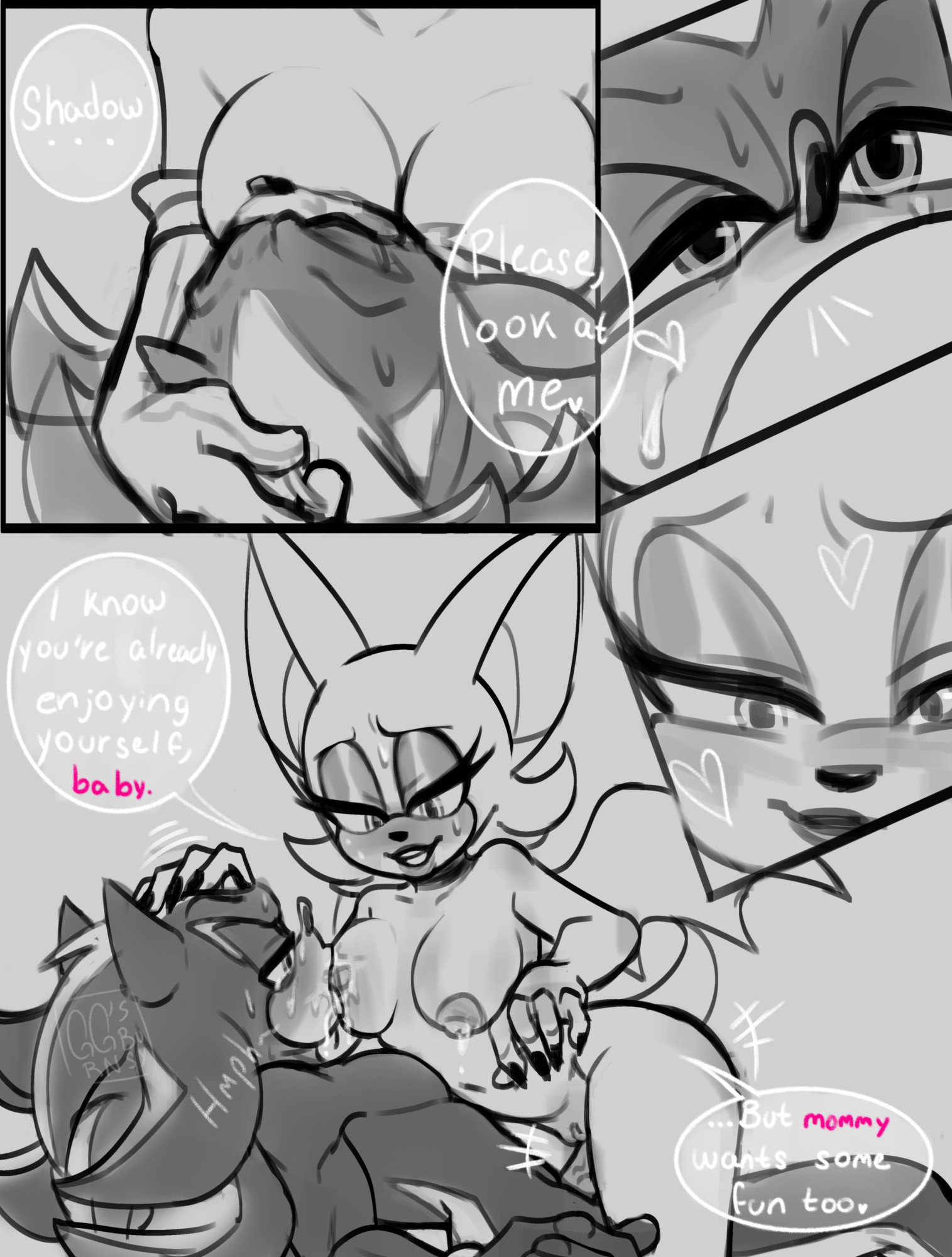 female, furry, ggs busyrn, male, mommy dom, mommy kink, rouge the bat, sega, sex, shadow the hedgehog, sonic (series), sonic the hedgehog (series)