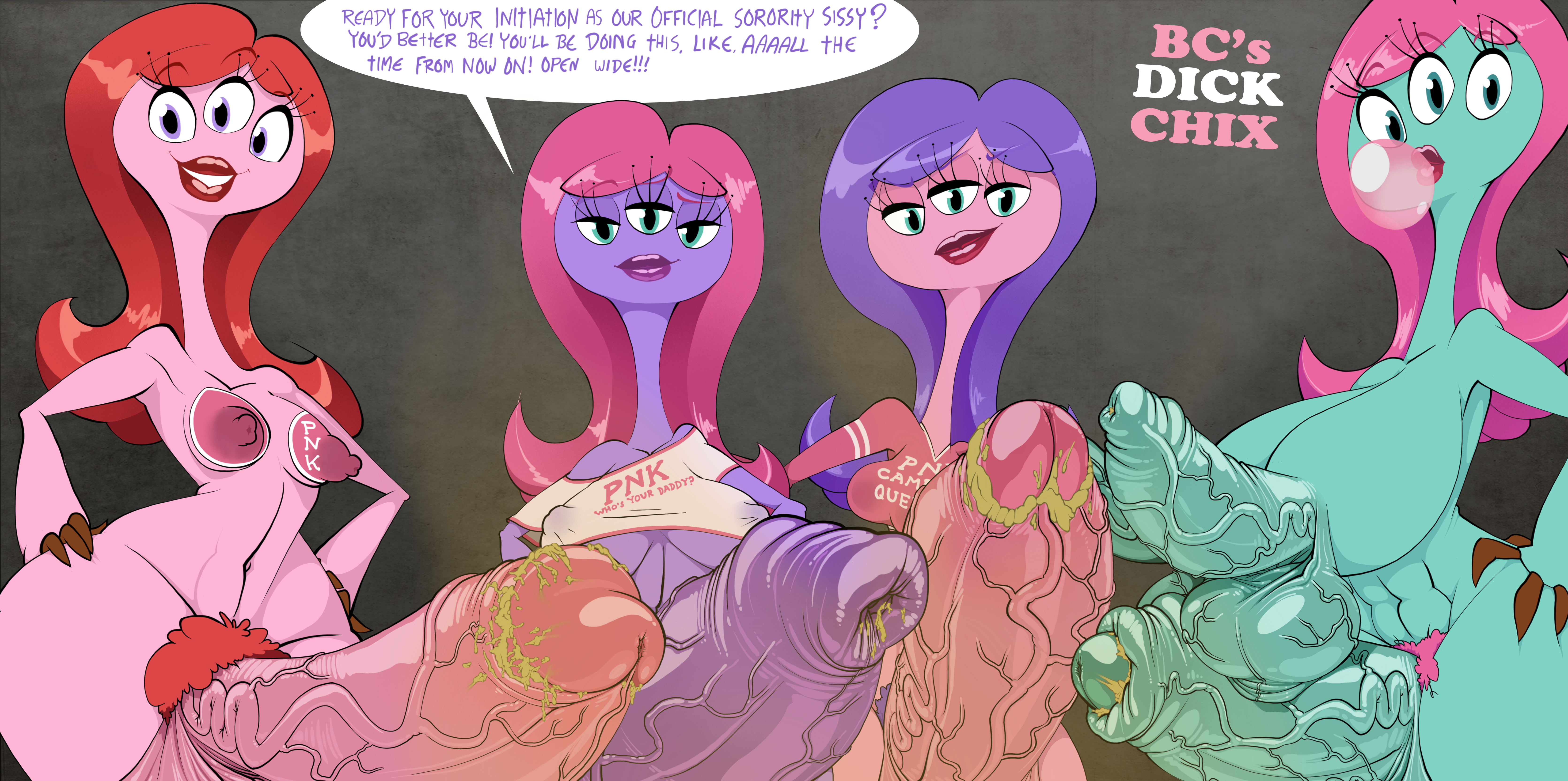 4futas, balls, barely clothed, bcdickchix, bcfuta, blue skin, breasts, brendancorris, caption, cheerleader, cheerleader outfit, cheerleaders, cyan skin, disney, foreskin, foreskin overhang, futanari, intersex, monster, monster cock, monster futa, monsters university, multi balls, multi genitalia, multi penis, musk clouds, musk fetish, musky balls, musky cock, nipples, penis, penis nipples, pink hair, pink skin, pixar, pubic hair, purple hair, purple skin, python nu kappa, red hair, small breasts, smegma, smegma in foreskin, stink lines, stinky penis, triphallia, uncircumcised