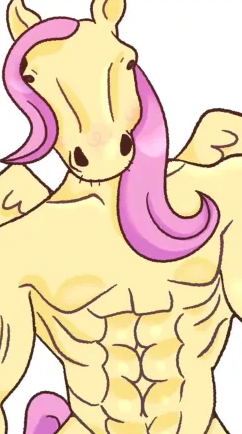 flutterguy fluttershy_(mlp) human_artist humanization humanized humanized_pony long_hair meme meme_reference mlp_g5 muscular my_little_pony no_ai pink_hair shitpost solo solo_focus yellow_body you_made_me_mlp_meme