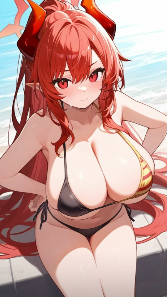 ai_generated beach bikini fanart female kirigami_hikari tagme