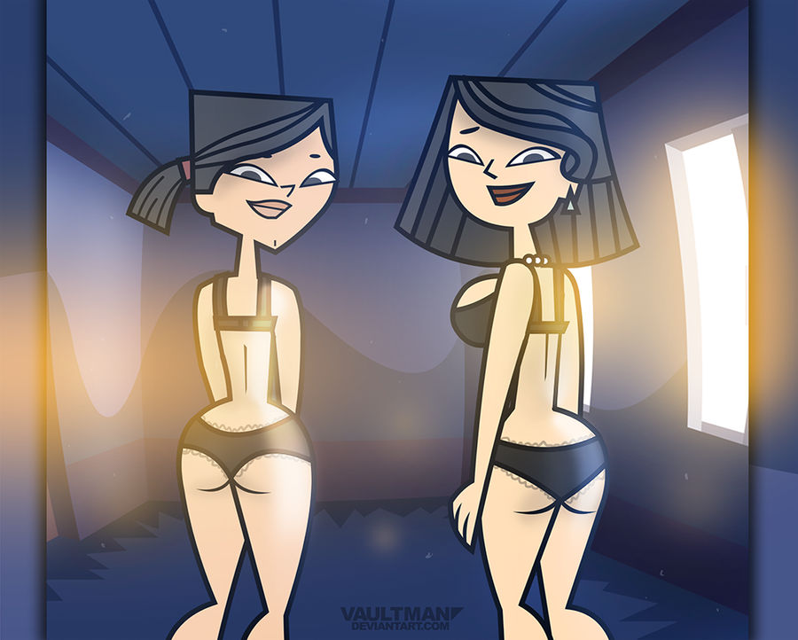 2girls black_bra black_hair black_panties bra heather's_mom heather_(tdi) milf mother mother_and_daughter panties total_drama_island underwear vaultman