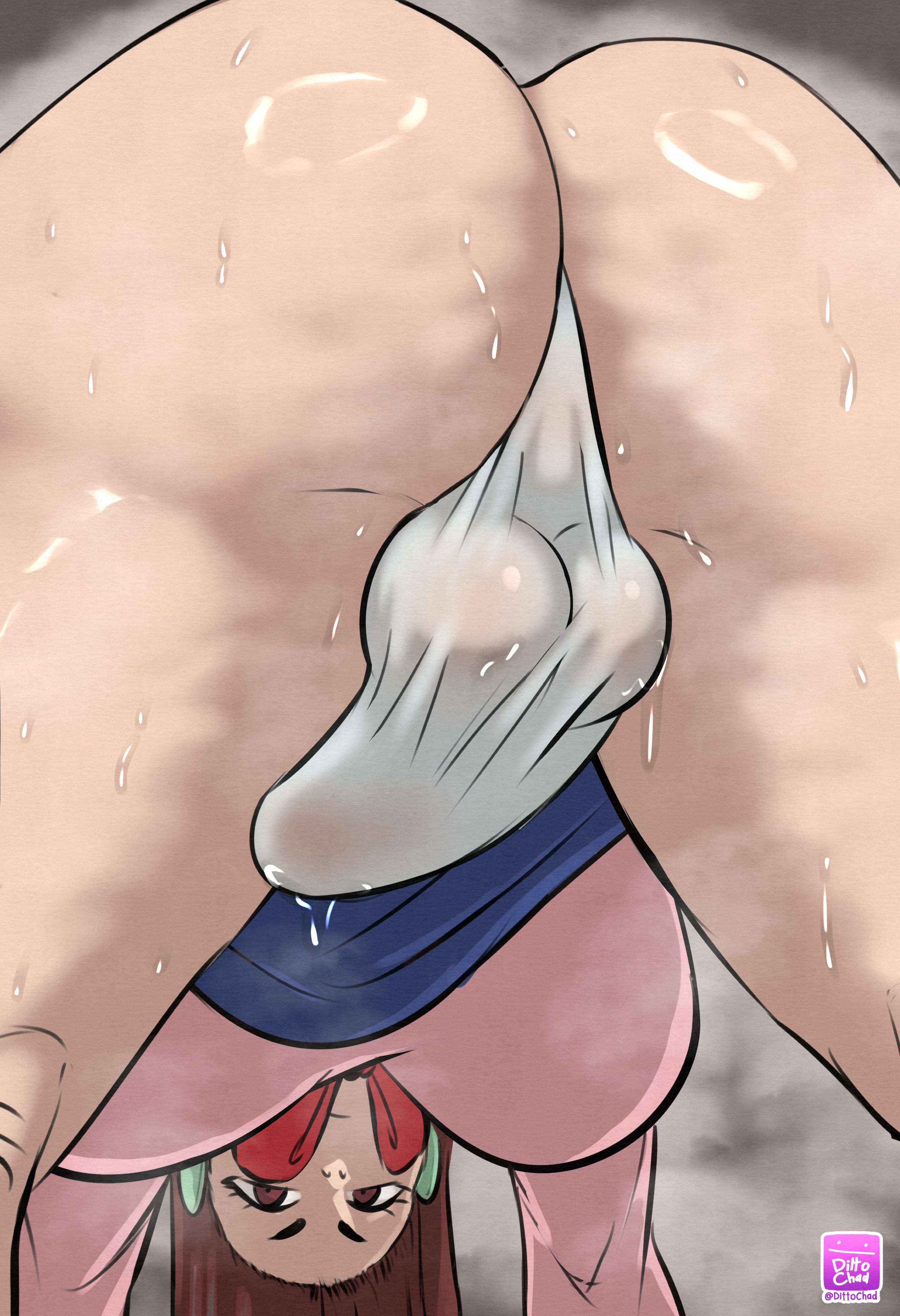 1futa, ass, ass focus, ayase momo, back view, big ass, big butt, boner, boner under clothes, breasts, brown eyes, brown hair, bubble ass, bubble butt, dandadan, dittochad, earrings, erection, erection under clothes, erection under clothing, fat ass, futa only, futanari, gyaru, huge ass, huge breasts, huge butt, human, intersex, kogal, large ass, large butt, looking at viewer, panties, school uniform, solo, solo futa, sweat, tenting, voluptuous, white panties