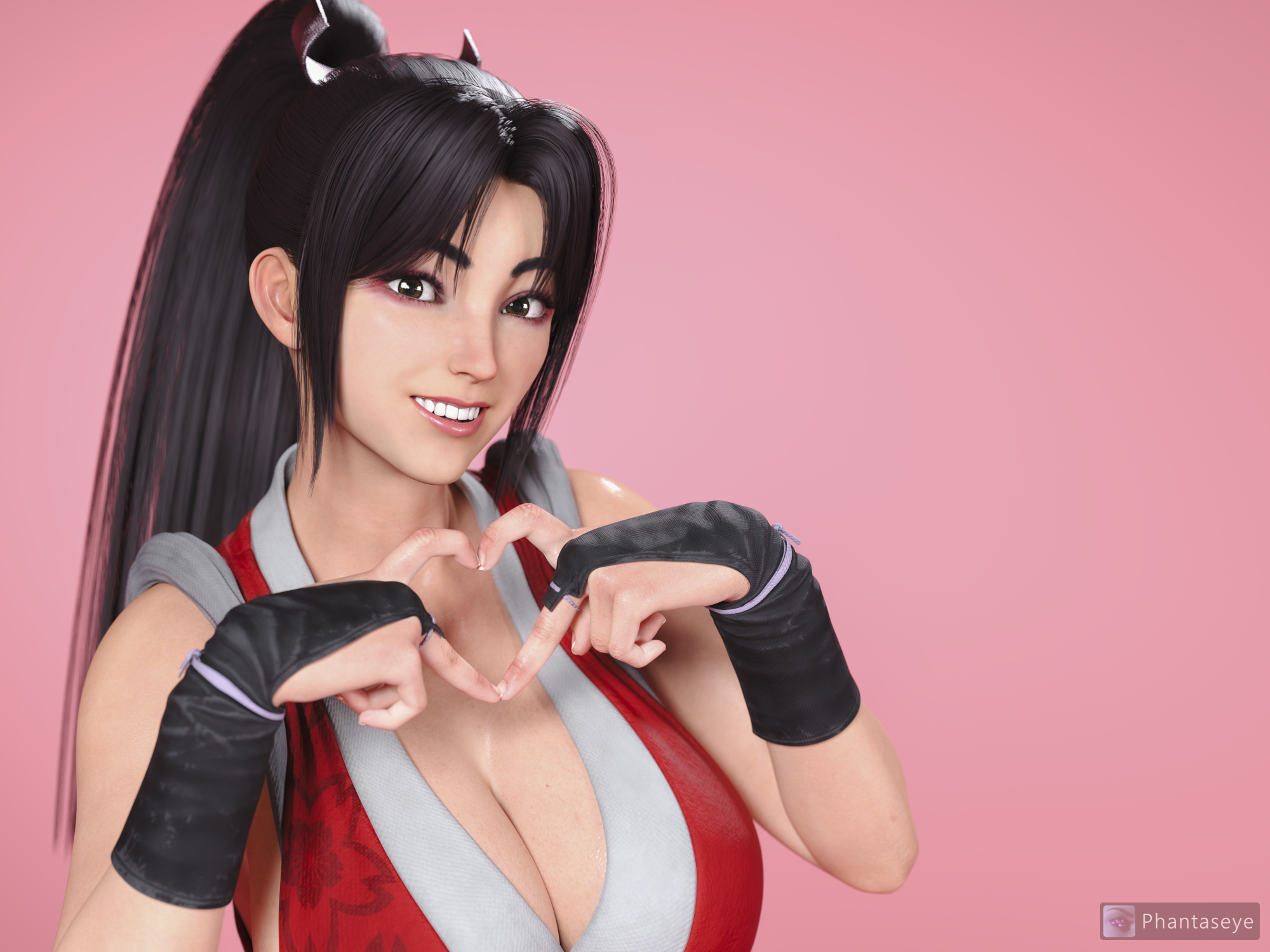 3d, brown eyes, brown hair, busty, capcom, fatal fury, female, long hair, mai shiranui, mai shiranui (street fighter 6), phantaseye, ponytail, snk, street fighter, street fighter 6, tagme